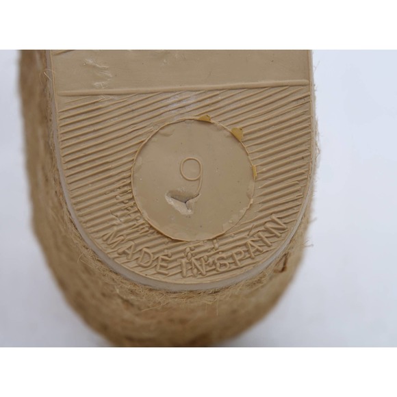 Andre Assous Sandals Womens 9 White Fabric Wedge Heel Espadrille Slides - Picture 11 of 12